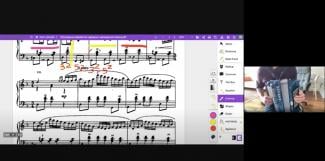 screen share in accordion lesson