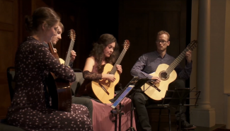 Matt House with classical guitar group