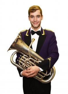 Chris Robertson plays euphonium in the Brighouse and Rastrick Band