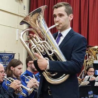 Chris Robertson pplaying the euphonium and teaching with Your Space Music Lesson