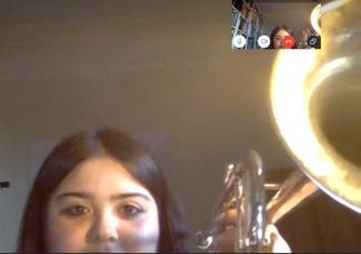Risa learns the trumpet with Your Space Music lessons