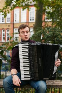 Accordion teacher Padruig Morrison with Your Space Music Lessons