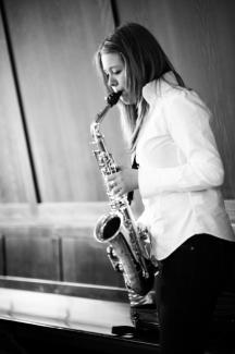 Lucy Leibold on the saxophone